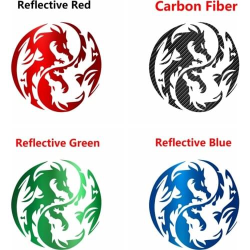 Fashion Dragon Car Sticker Creative Car Door Handle Decals Dual Color Design Stickers For Car Decoration Accessories