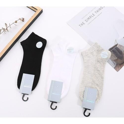 3 Pairs 1 Lot Mens Socks 100 Cotton Breathable Short Ankle Socks Set Men Solid Mesh Male Socks White Black Chaussette Homme