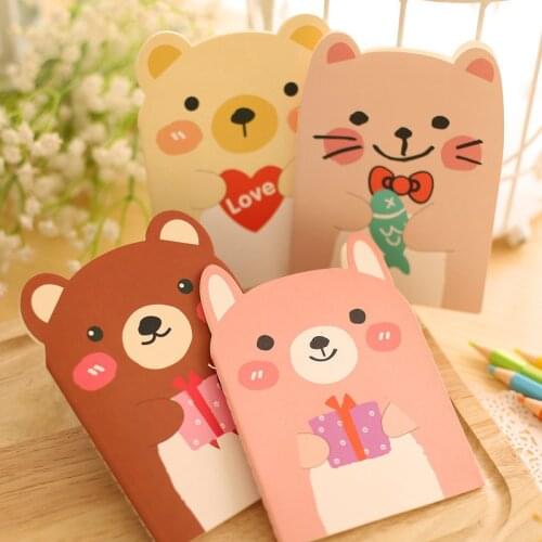 1pcs New Korean style cute bear Notebook diary Note pad Memo A6 book
