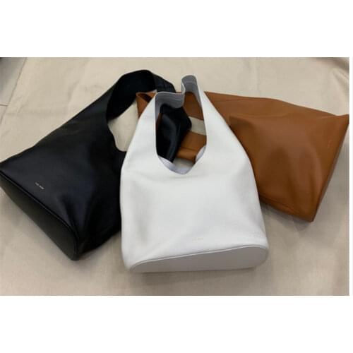 2021 Summer New Lychee Pattern Leather Shoulder Bag Simple Commuter Portable Tote Bag