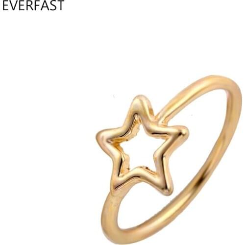 Wholesale 10pc/lot Simple Glossy Star Ring Cute Stars Rings Size 6.5 3 Colors For Men Women Girls Anillos Mujer