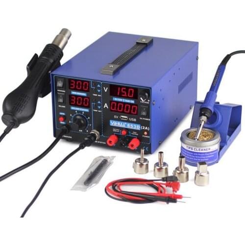 1SET 110V 220V 800W YIHUA 853D SMD DC Power Supply Hot Air Gun Rework Soldering Station 60W Soldering Iron For Welding Repair