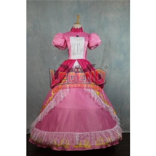 Princess Peach Sister Dress Cosplay Costume For Adult red dress