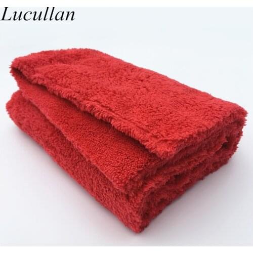 Lucullan Brand Super Glory Edgeless Plush Microfiber Towel 40x40cm 500GSM Cloths For Polishing Buffing Finishes Car Wash