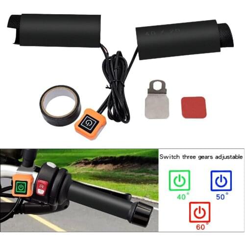 12V Black Motorcycle Handlebar Electric Hot Heated Grips Handle Handlebar Warmer Universal Motorbike Accessories Heating Pads