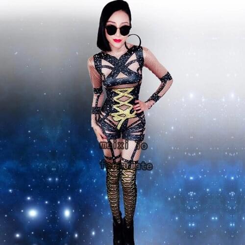 The sexy print golden girdle belt and the elastic join bar nightclub concert singer dancer costume