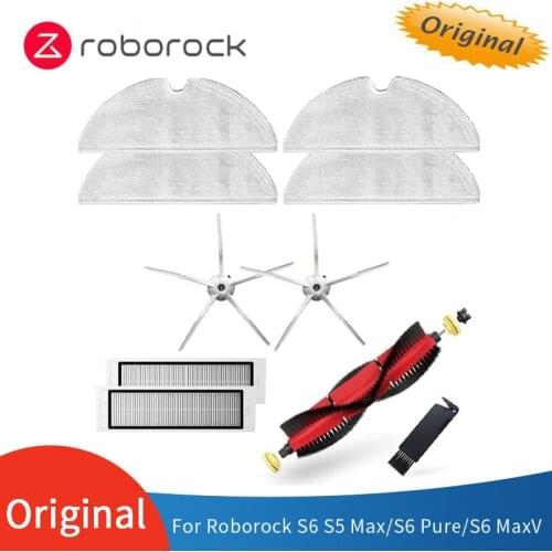 Original Roborock S5 Max accessories for S6 S50 S6 MaxV S4 E4 Detachable main brush, cleaning mop and washable HEPA filter parts