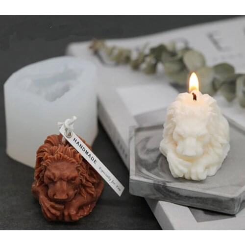 Animal Lion Shaped Candle Silicone Mould Retro European Style Candle Molds Handmade Diy Home Decoration Gifts