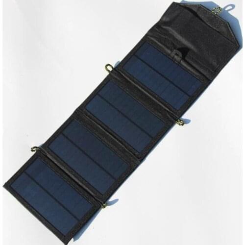 High Power Solar Panel Folding Waterproof 7W 5V Sun Power Solar Cells Charger USB Output for Phone Backpack Camping Hiking