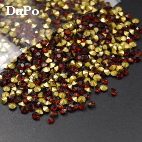 SS4-SS30 Tea/Dark Brown Color Point Back Glass Crystal Excellent Rhinestones Strass For Jewelry Making