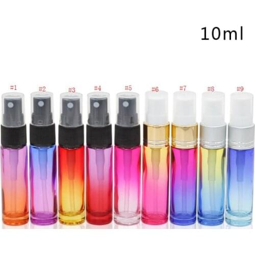 Thick Gradient Colors Glass Sprayer Bottles 10ml with Fine Mist Atomizer 1/3OZ Colorful Glass Spray Bottles SN328