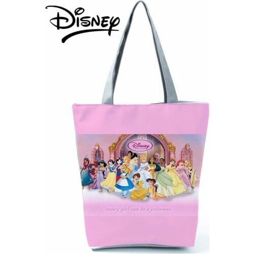 Disney Princess Snow White Graphic Handbags Cartoon Shoulder Bag High Capacity Women Shopping Bag Storage Bag Portable Lunch Bag