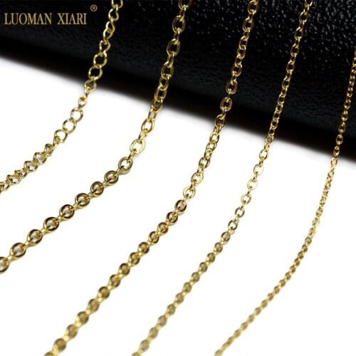 Top 100% Plating Gold Silvery Steel O Shape and Tail Chain Jewelry Findings for Jewelry Making Diy Necklace Bracelet