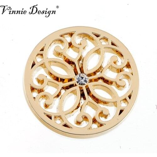 Vinnie Design Jewelry 33MM Fantasy Flower Coin for My Coin Holder Frame Pendant 5pcs/lot