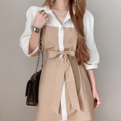 Vintage Spring Long Pleated Dress Woman Clothing Elegant Square Collar Dresses Female with Belt Slim Waist Lantern Sleeve Black