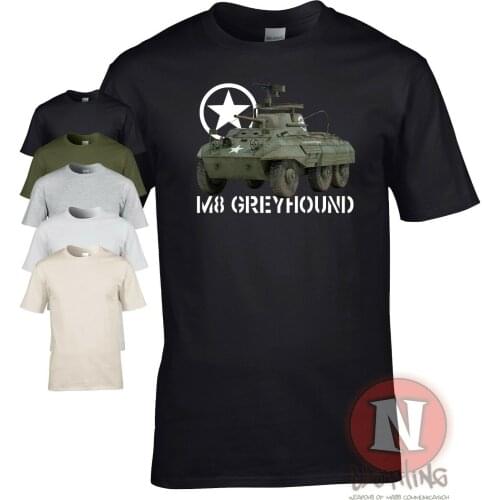WW2 Military Nostalgia Allied Vehicle M8 Greyhound Armored Car T-Shirt. Summer Cotton O-Neck Short Sleeve Mens T Shirt New S-3XL