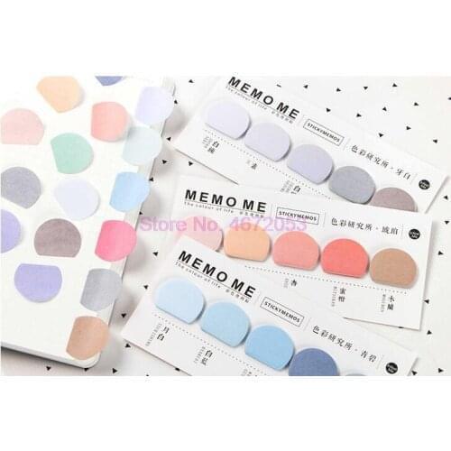 200pcs Round Shape Various Colorful Self-Adhesive N Times Memo Pad Sticky Notes Bookmark School Office Stationery Supply