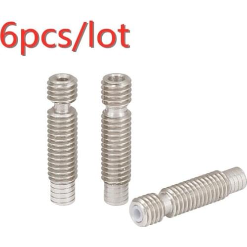 3D Printer E3D V6 Heat Break Hotend Throat For 1.75/3.0/4.1mm All-Metal / with PTFE, Stainless Steel Remote Feeding Tube Pipes