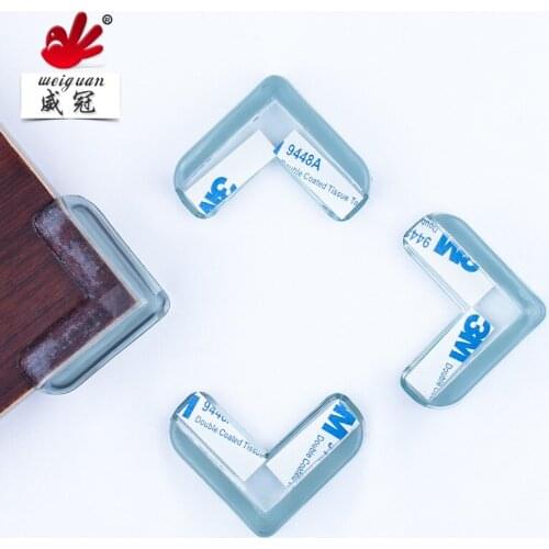 4pcs Thickened Transparent Silica Gel Baby Anti-Collision Table Corner Safety Protective Sheath