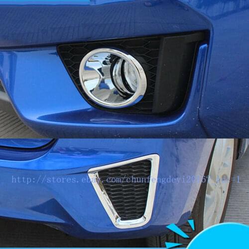 ABS Chrome Front + Rear Fog Light Lamp Cover Trim 4x For Honda FIT JAZZ 2014 2015 2016