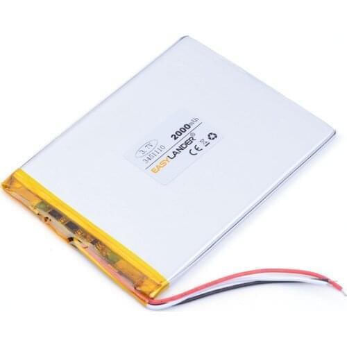 3 wire The tablet battery 3.7V 2000mAH 3451110 Polymer lithium ion / Li-ion battery for tablet pc
