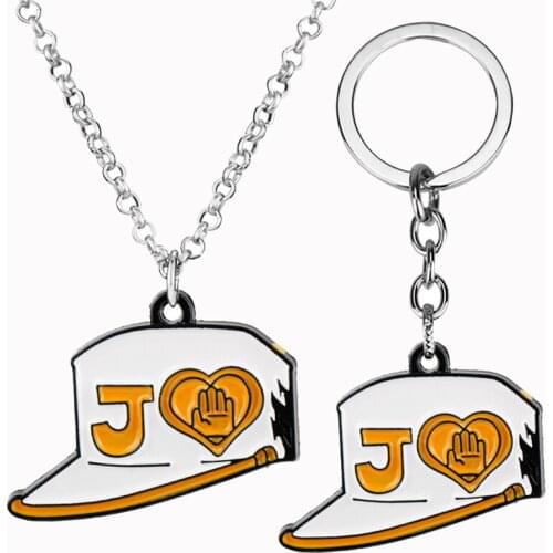 Animel JOJOS Themed Necklace Jotaro Kujo Student Hat Shape Necklaces Jewelry Cute Gifts Party Accessories for Men