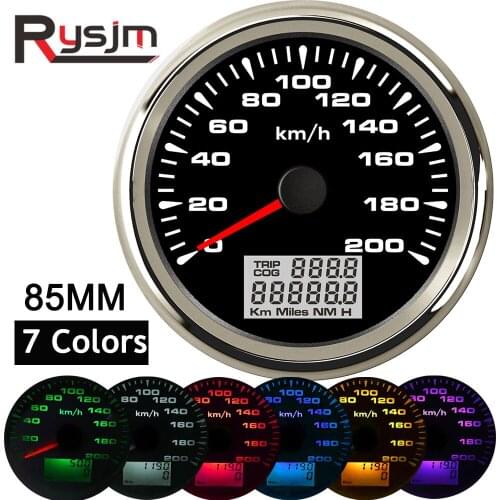 7 Colors Backlight GPS Speedometer 85mm car odometer auto tuning tachometer instrument panel snelheidsmeter motor for bmw e46