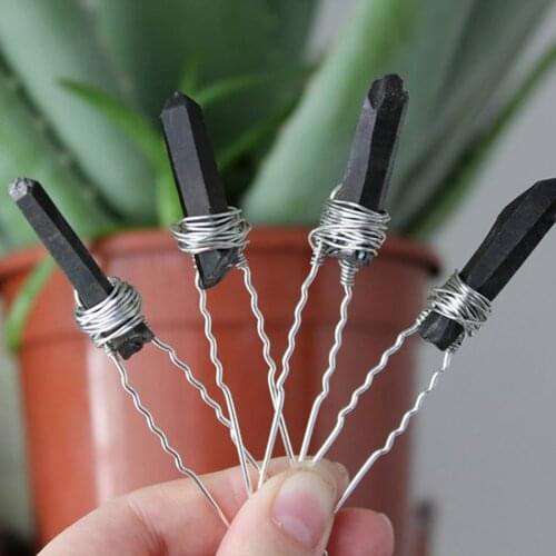 Black Quartz Crystal Bridal Hair Pins Black Hair Pin Quartz Hair Pin Hair Accessories Jewelry Barrettes Wedding Hair Pin