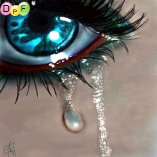 DPF Diy Diamond Embroidery tears wall Diamond Painting Cross Stitch Square diamond Mosaic kit Needlework home Decor picture