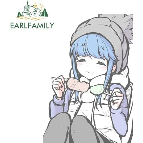 EARLFAMILY 13cm x 9cm for Yuru Camp Vinyl Car Stickers Funny Graffiti Decal Laptop Fine Decals Waterproof Bumper Decoration
