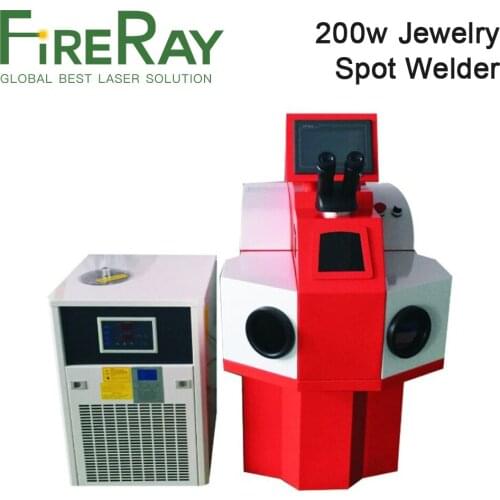 FireRay 200W YAG Jewelry Spot Welder Jewelry Laser Welding Machine With Chiller for Silver Gold Rings Pendants Denture