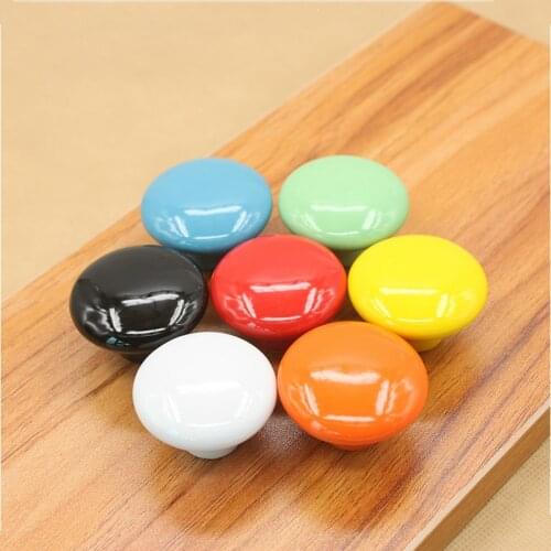 Candy Color Round Furniture Knobs Ceramic Drawer Knobs Cabinet Pulls Kitchen Handle Furniture Handle for Kids Room Hardware