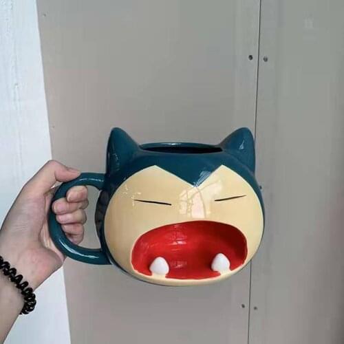 2021 New 1000ml Large Capacity Coffee Mug 3D Snorlax Mug Cartoon Ceramic Water Milk Tea Cup Children Boys Girl Gift