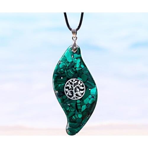 Malachite Orgone Pendant Tree Of Life Orgone Necklace Spiritual Wealth Crystals Energy Healing Reiki Yoga Meditation Jewelry