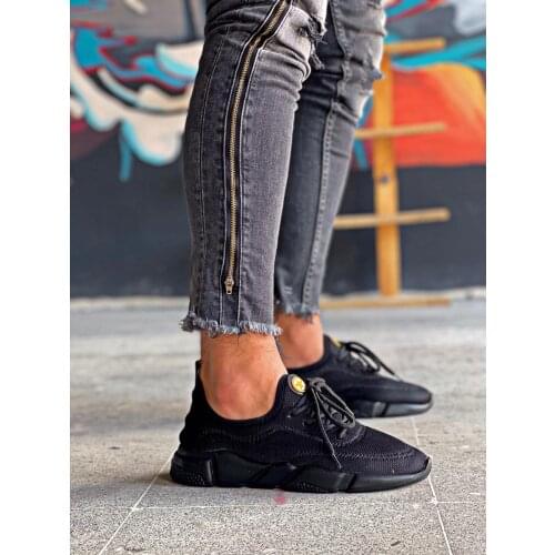 Knack 300 Male High Base Daily Shoes black and charcoal color casual comfort new model