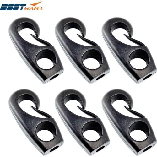 6X Nylon Buckle Shock Cord Clip Hook Kayak Canoe Bungee Rope Line Rowing Boat Tie Cord Hook Clothesline Elastic Cord Lock Clip