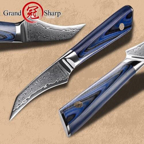 Paring Knife 3.5 Inch Japanese Damascus Stainless Steel Chef Kitchen Knives G10 Handle Professional Peeling Boning Butcher Tool