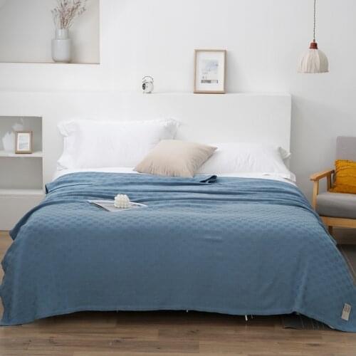 Air Conditioning Blanket Bedspread Cotton Gauze Soft Muslin Throw Blanket Summer Single Double Sofa Bed 145x200cm