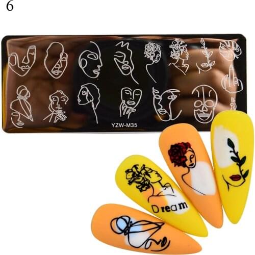 Butterfly Flower Nail Stamping Plates Line Women Face Nail Art Board Template Image Printing Plates Tools Stamping Nail Art Hot