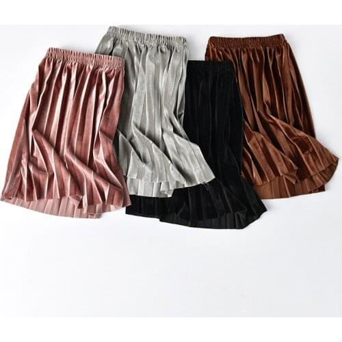 2 3 4 5 6 7 Years Kids Girl Pleuche Pleated Skirt Fashion 2019 Spring New Children Clothing Korean Style Autumn Baby Girl Skirts