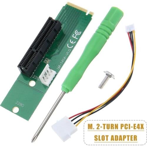 Pohiks 1pc PCI-E X4 to M.2 NGFF Adapter Power Cable Motherboard Adapters With Converter Card For PC Computer
