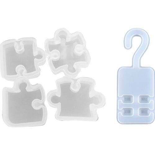DIY Crystal Epoxy Mold Hanger, Car Multifunctional Hook Silicone Mold & DIY Jigsaw Puzzle Mold