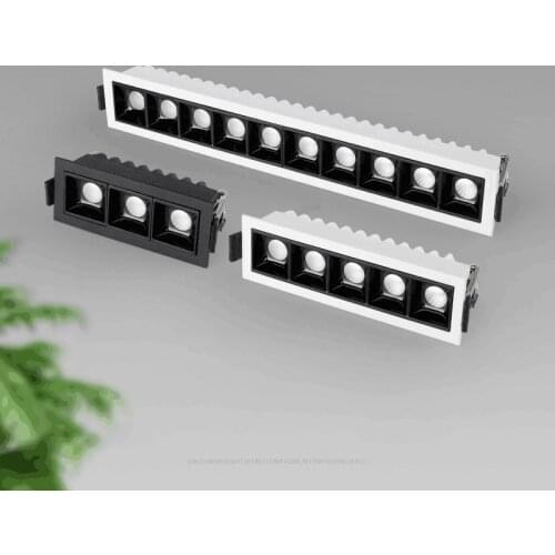 Dimmable Recessed Strip CREE LED Ceiling Lights 2w 4w 6w10W 20W 30W COB LED Down lights AC85~265V LED Strip lamp Indoor Lighting