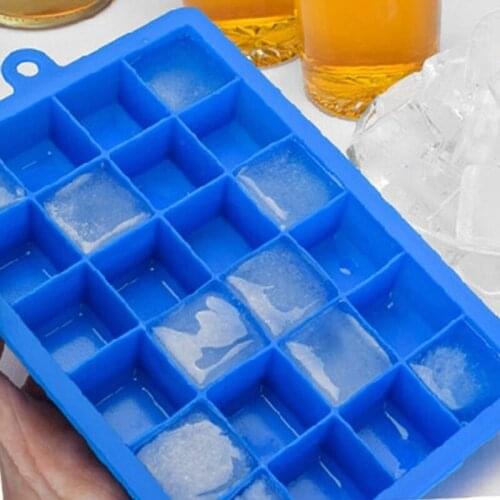 Grid DIY Creative Big Ice Cube 24 Mold Square Shape Silicone Ice Tray Fruit Ice Cube Maker Bar Accessories