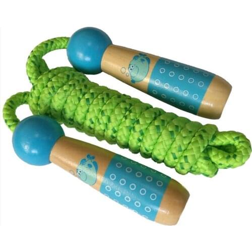 Jump Ropes Adjustable Sport Bodybuilding Fitness Kids Jump Rope Cartoon Wood Handle Skipping Wire Fitness Tool