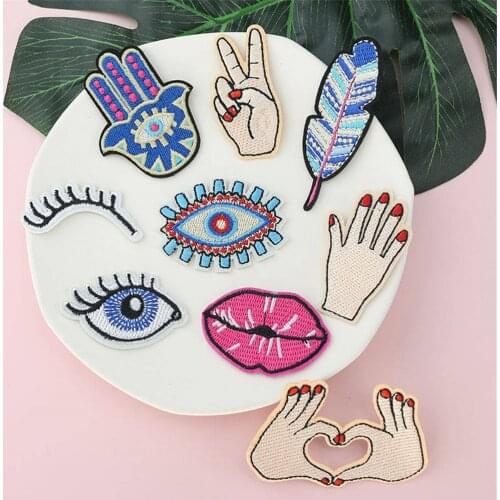 Custom Gril Fabric Patch Personalized Cartoon Embroidery Applique Badges Woven Stickers Adhesive Iron on Patches For Clothing