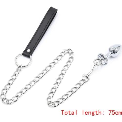 Adult Products Sex Toys For Women Traction Chain Hook Collar Metal Anal Plug With Chain Belt Dildo Beads Anal Toys Sex Shop