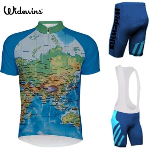 CYCLIST Sports Wear Mens Cycling Jersey Cycling Clothing Bike Shirt 2XS-6XL Travel around the world Map Cycling Jersey set 7065