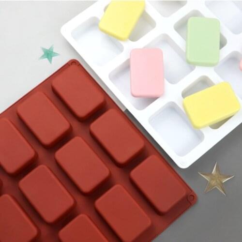 12 cavity rounded rectangle silicone cake mold baking mold DIY handmade soap mold