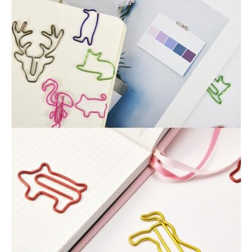 20Pcs Kawaii Flamingo Paper Clip Creative Special-shaped Bookmark Photo Message Card Paper Clip Paper Storage Clamps